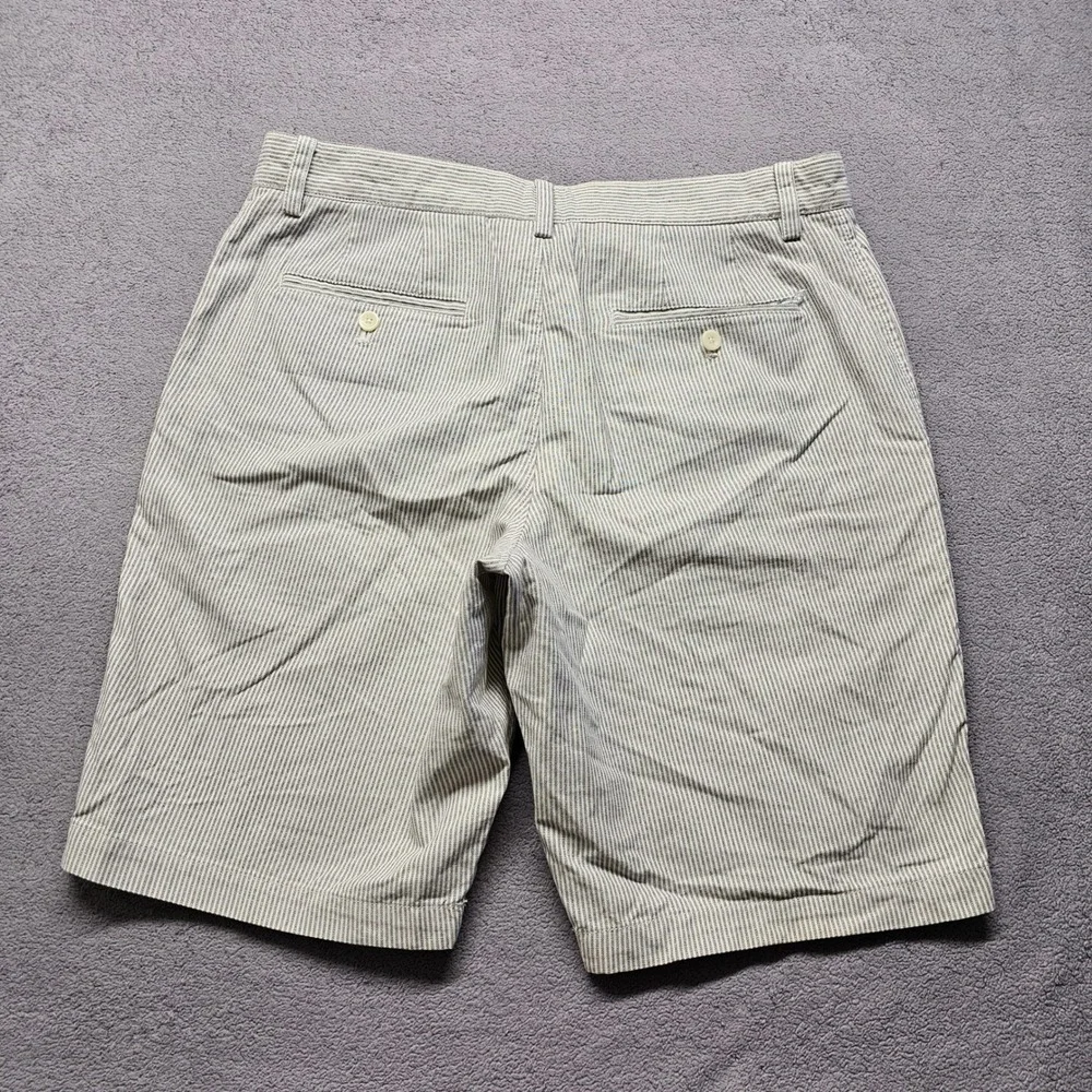 Banana Republic Emerson Chino Shorts Mens 34 Blue White Striped Slash Pocket